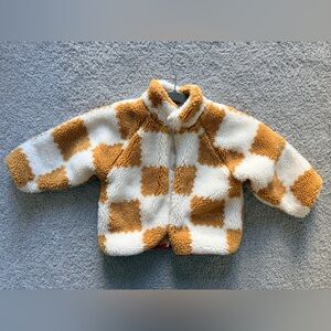 Pink Chicken Checkered Sherpa Jacket